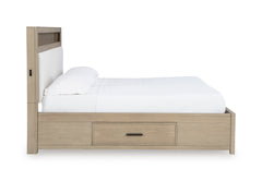 Calmoro Gray Queen Bookcase Bed, Dresser and Mirror - Ornate Home