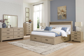 Calmoro Gray Queen Bookcase Bed, Dresser and Mirror - Ornate Home