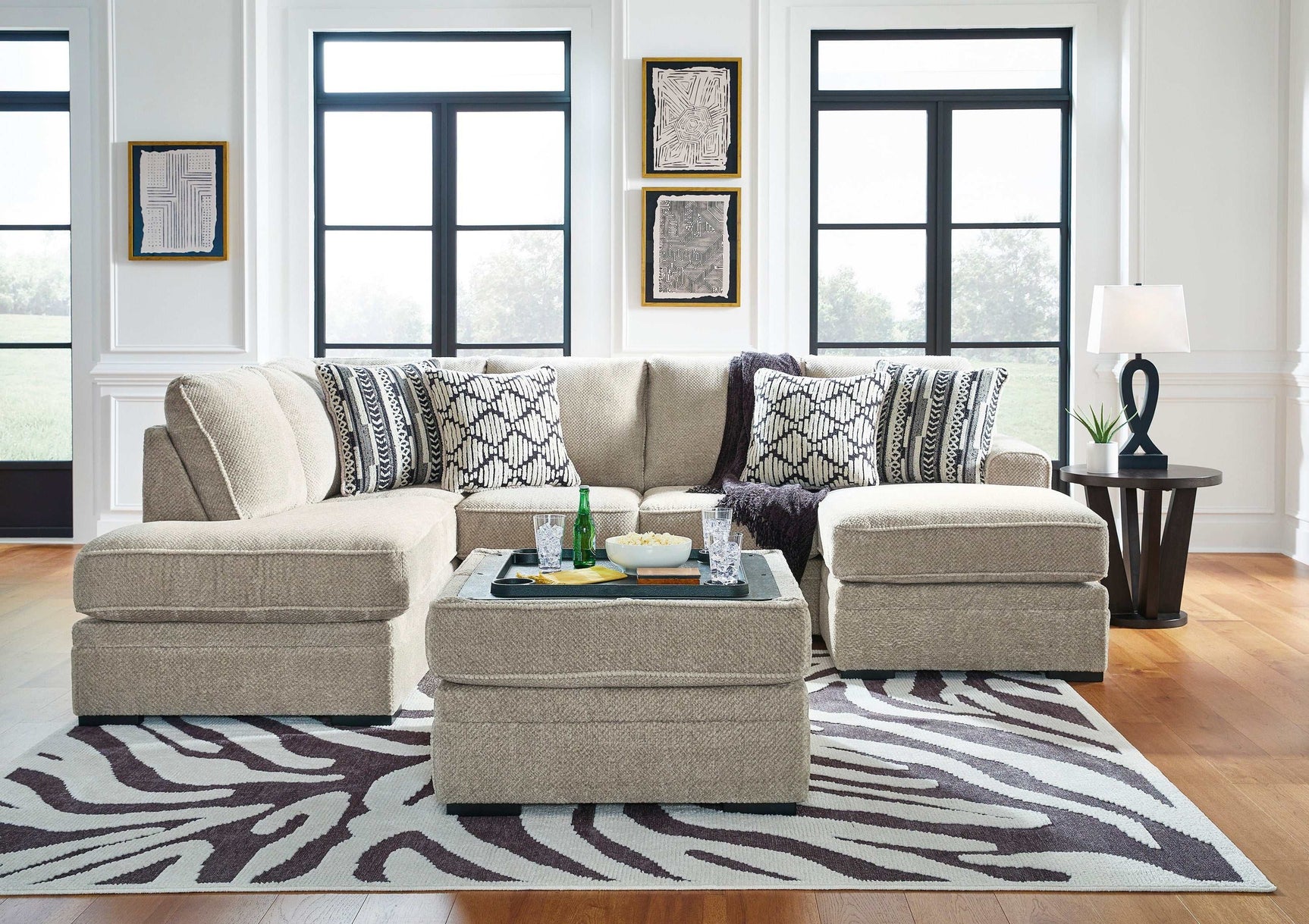 Calnita Sisal LAF Corner Chaise Sectional (Online Special Price) - Ornate Home