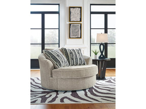 Calnita Sisal Oversized Swivel Accent Chair (Online Special Price) - Ornate Home