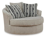 Calnita Sisal Oversized Swivel Accent Chair (Online Special Price) - Ornate Home