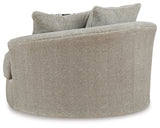 Calnita Sisal Oversized Swivel Accent Chair (Online Special Price) - Ornate Home