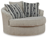 Calnita Sisal Oversized Swivel Accent Chair (Online Special Price) - Ornate Home