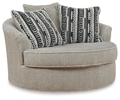 Calnita Sisal Oversized Swivel Accent Chair - Ornate Home