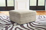 Calnita Sisal Oversized Swivel Chair and Ottoman (Online Special Price) - Ornate Home