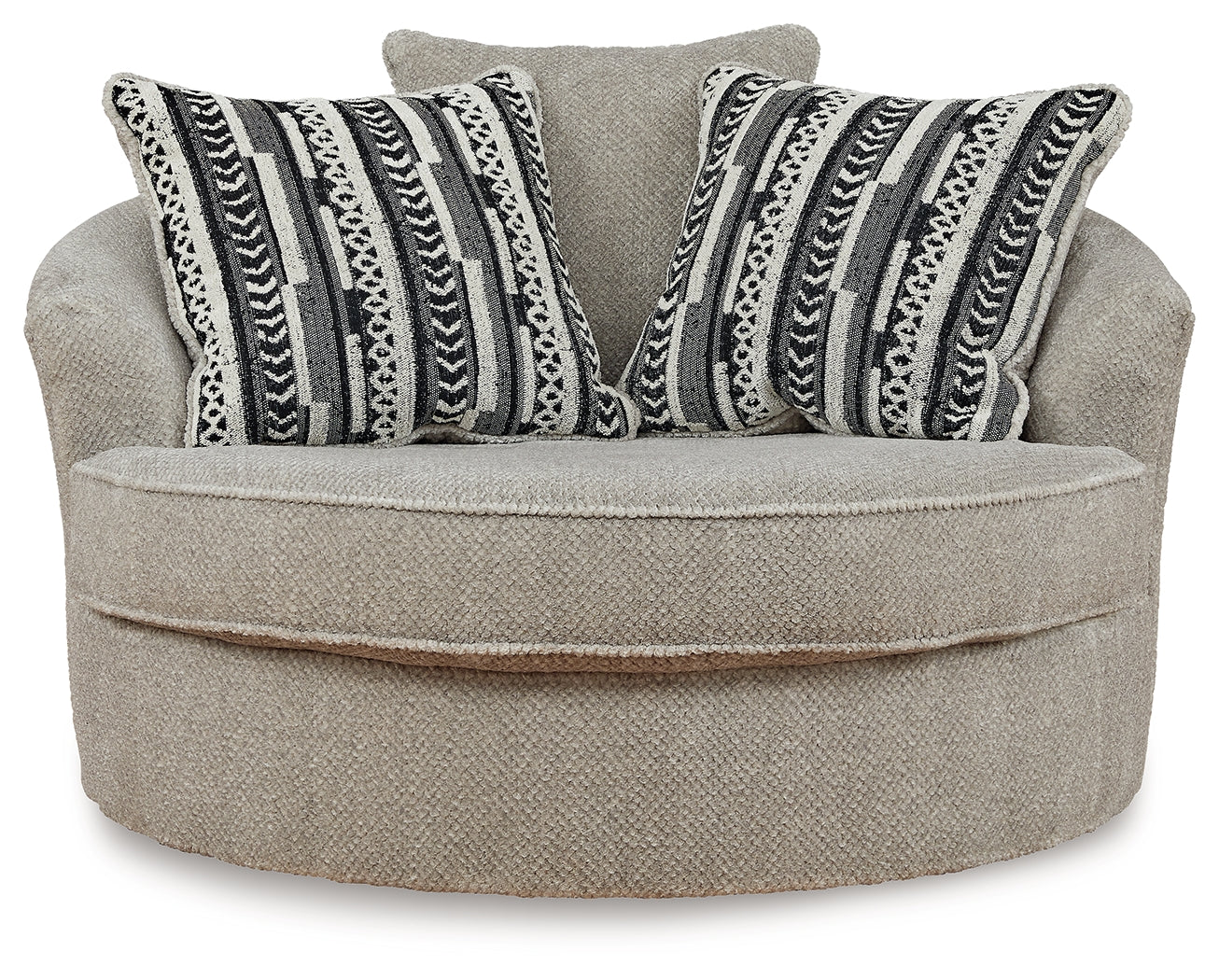 Calnita Sisal Oversized Swivel Chair and Ottoman - Ornate Home