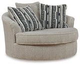Calnita Sisal Oversized Swivel Chair and Ottoman - Ornate Home