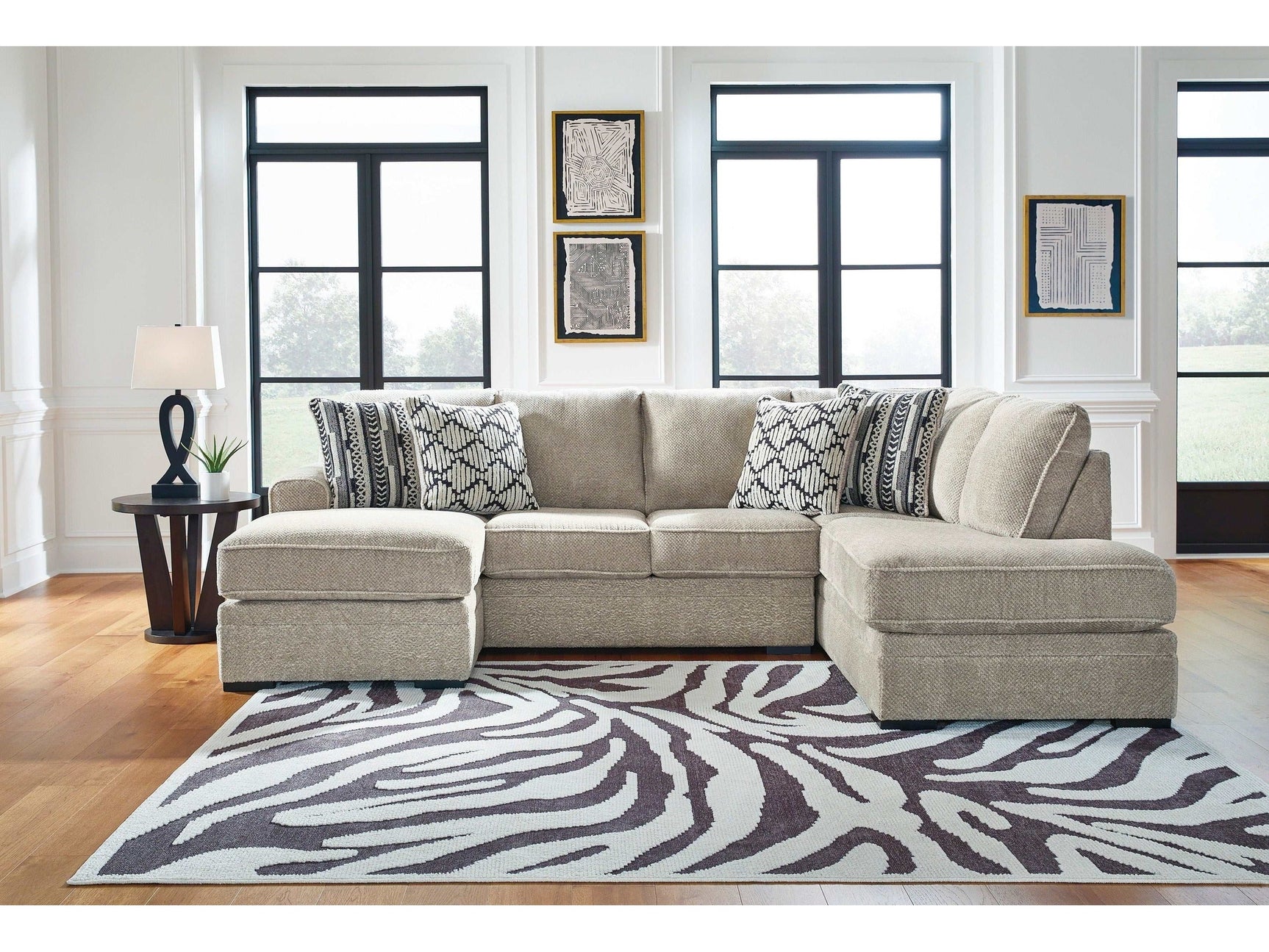 Calnita Sisal RAF Corner Chaise Sectional (Online Special Price) - Ornate Home