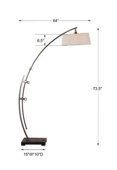 Calogero Bronze Arc Floor Lamp - Ornate Home