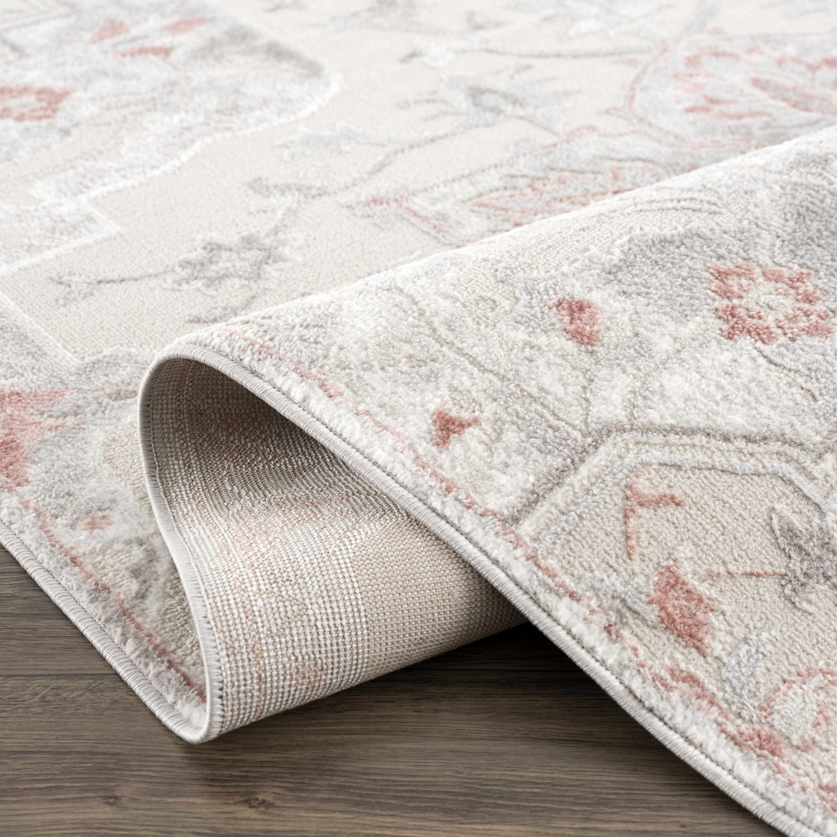 Calum Pink Floral Thick Area Rug - Clearance - Ornate Home
