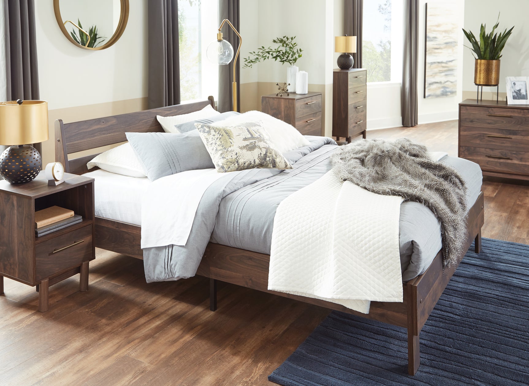Calverson Mocha Full Panel Platform Bed - Ornate Home