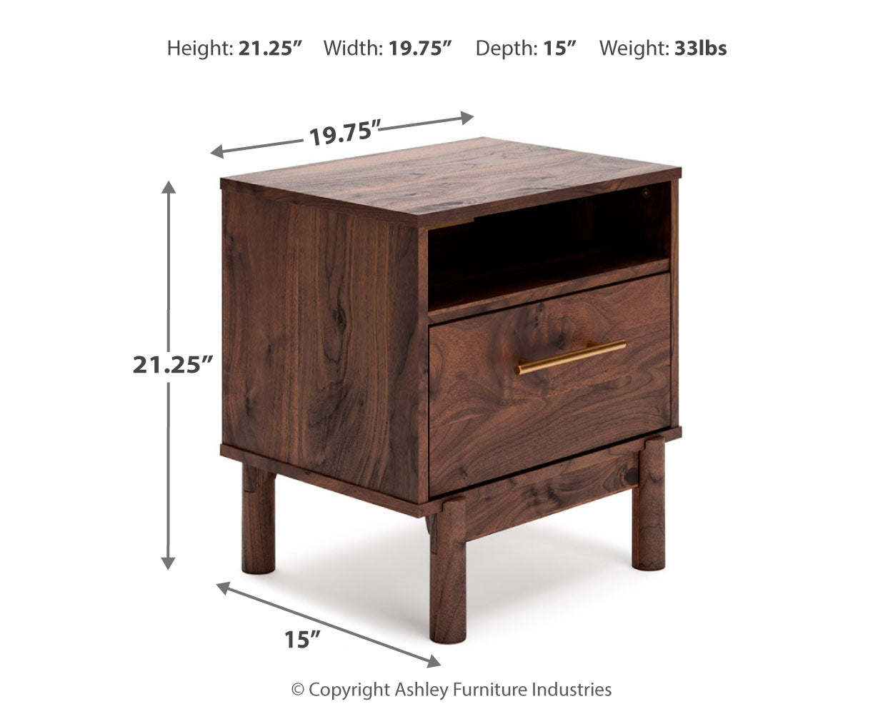 Calverson Mocha Nightstand (Online Special Price) - Ornate Home