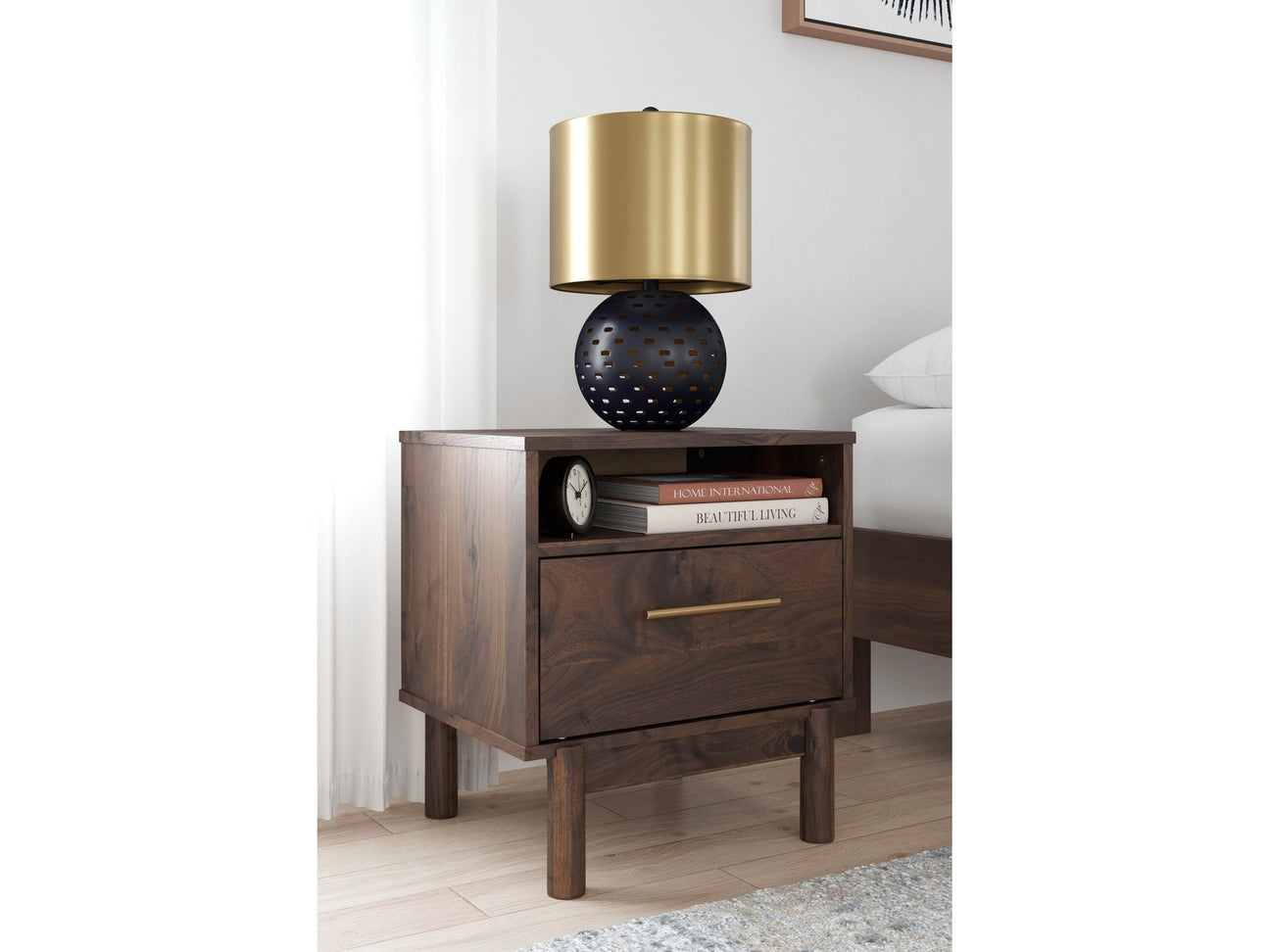 Calverson Mocha Nightstand - Ornate Home