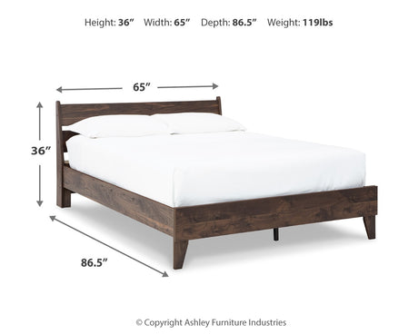 Calverson Mocha Queen Panel Platform Bed - Ornate Home