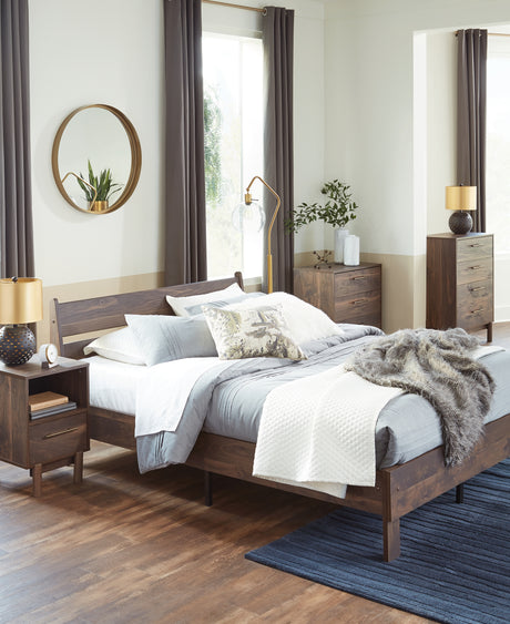 Calverson Mocha Queen Panel Platform Bed - Ornate Home