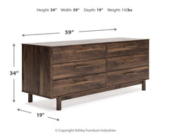 Calverson Mocha Queen Panel Platform Bed with Dresser and Nightstand - Ornate Home