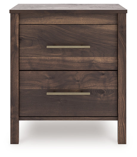 Calverson Mocha Two Drawer Night Stand - Ornate Home