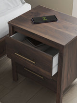 Calverson Mocha Two Drawer Night Stand - Ornate Home