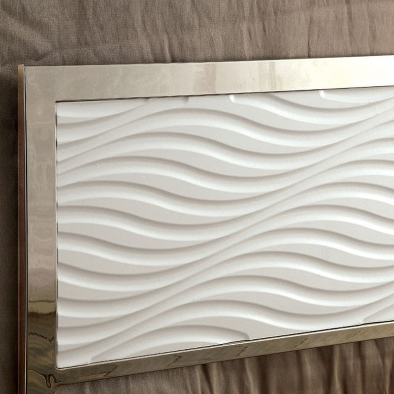 Calvin White/Chrome Cal.King Bed - Ornate Home