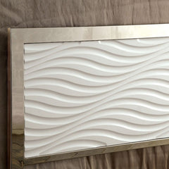 Calvin White/Chrome Cal.King Bed - Ornate Home