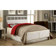 Calvin White/Chrome E.King Bed - Ornate Home
