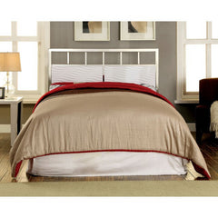 Calvin White/Chrome E.King Bed - Ornate Home