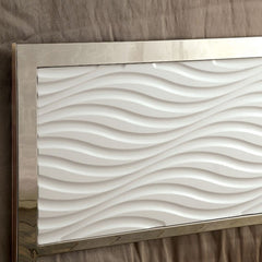 Calvin White/Chrome Queen Bed - Ornate Home