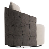 Calypso Beige/Brown/Teak Outdoor Swivel Chair - Ornate Home