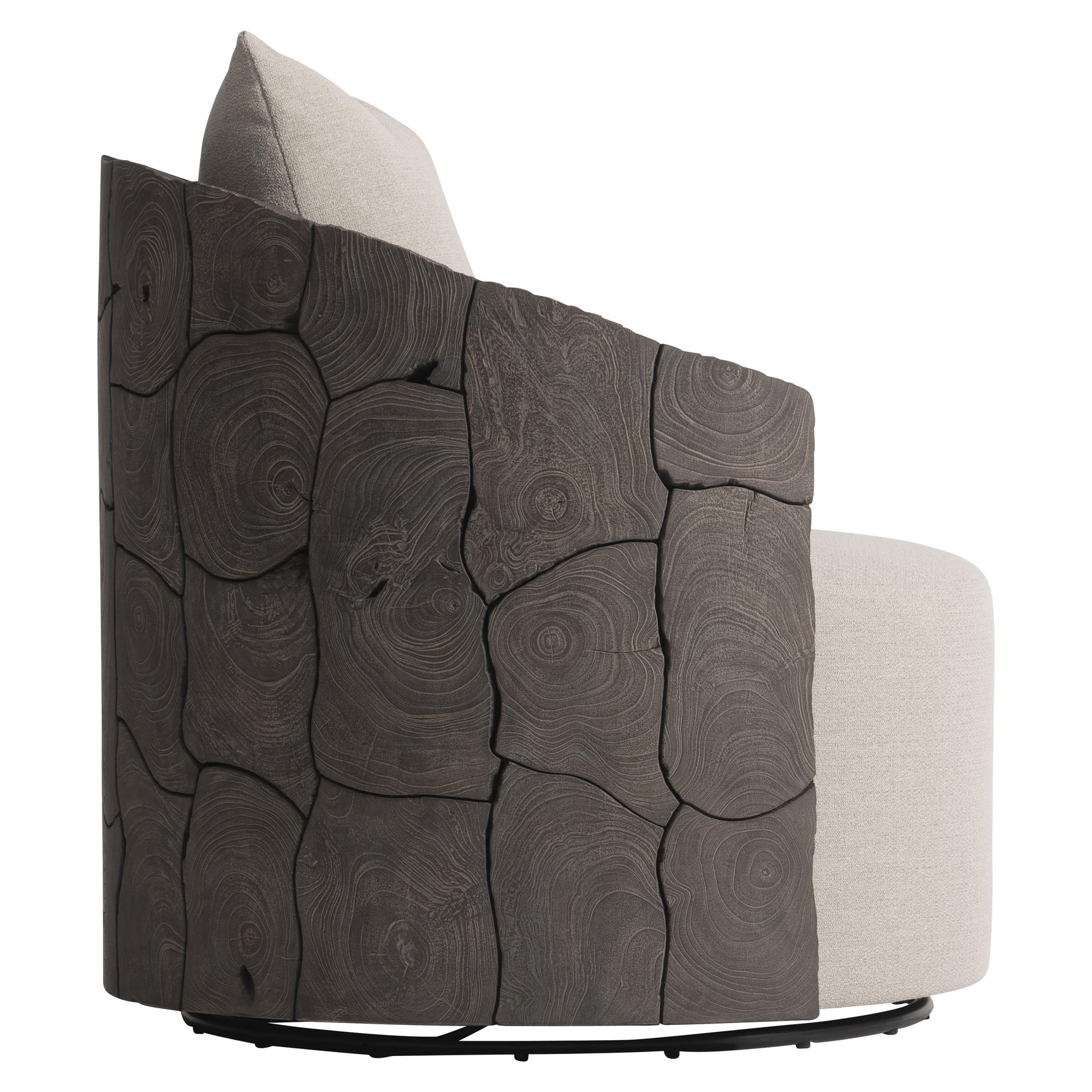 Calypso Beige/Brown/Teak Outdoor Swivel Chair - Ornate Home