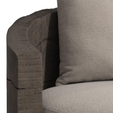 Calypso Beige/Brown/Teak Outdoor Swivel Chair - Ornate Home