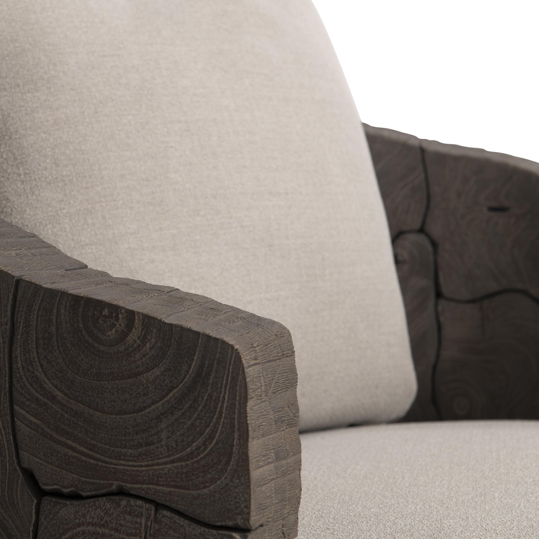 Calypso Beige/Brown/Teak Outdoor Swivel Chair - Ornate Home