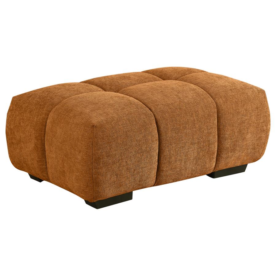 Camacho Orange Tufted Ottoman - Ornate Home