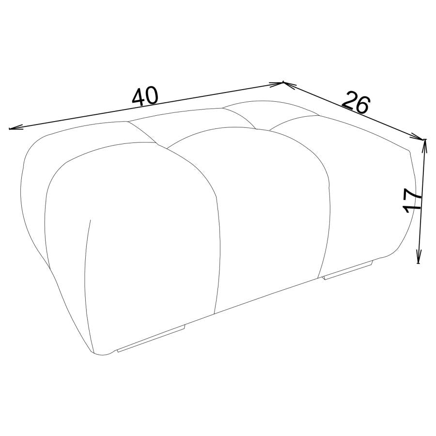 Camacho Orange Tufted Ottoman - Ornate Home