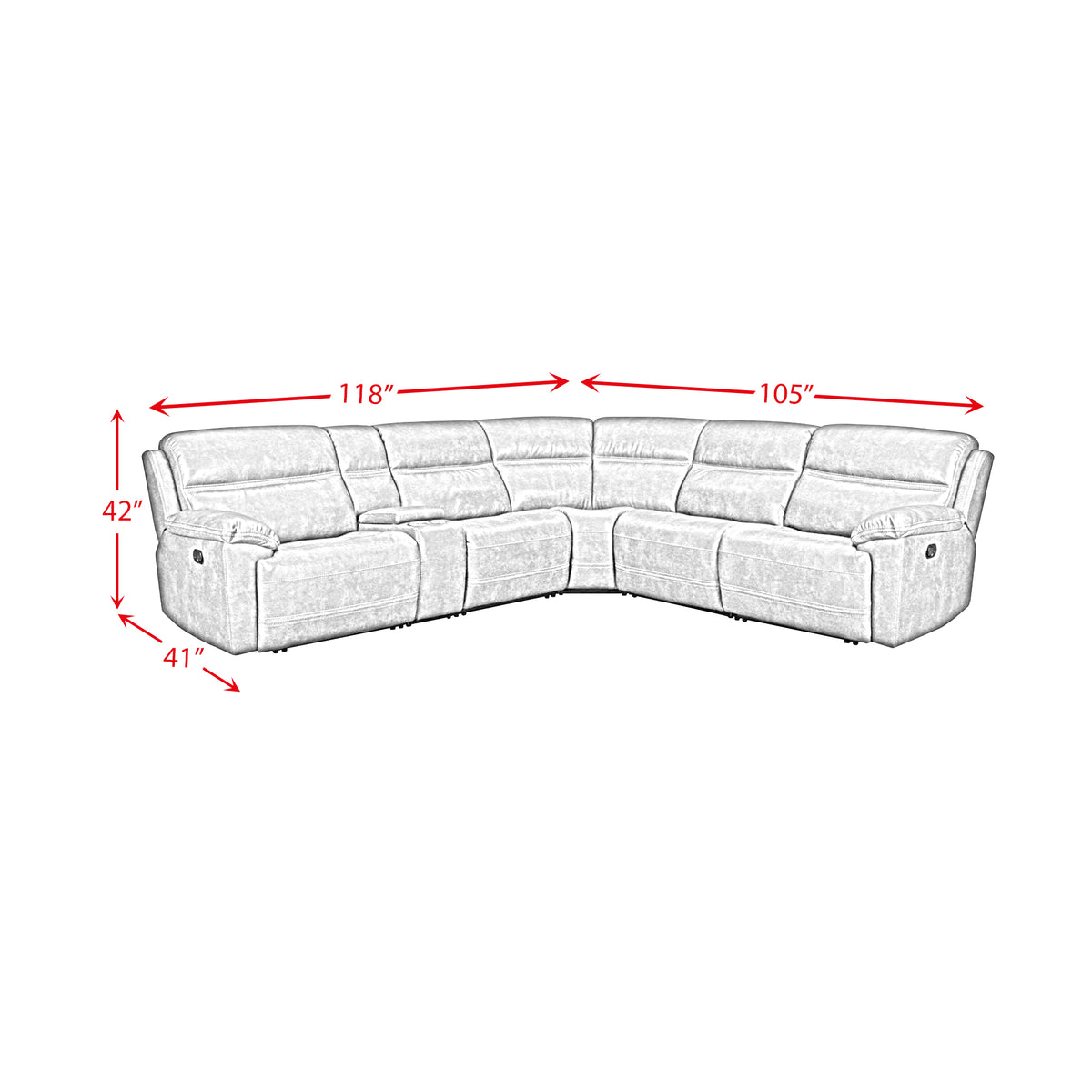 Camaro Nugget Grey 6-Piece Sectional