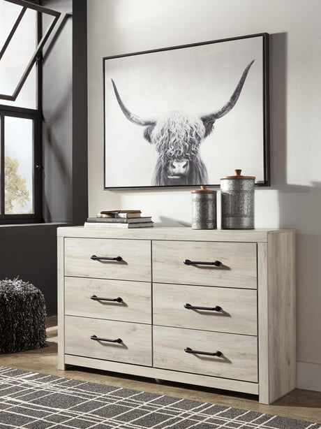 Cambeck Brown/Whitewash King Panel Storage Bed, Dresser and Nightstand - Ornate Home