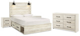Cambeck Queen Panel Bedroom Set with Storage, Dresser and 2 Nightstands - Ornate Home