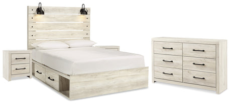 Cambeck Queen Panel Bedroom Set with Storage, Dresser and 2 Nightstands - Ornate Home