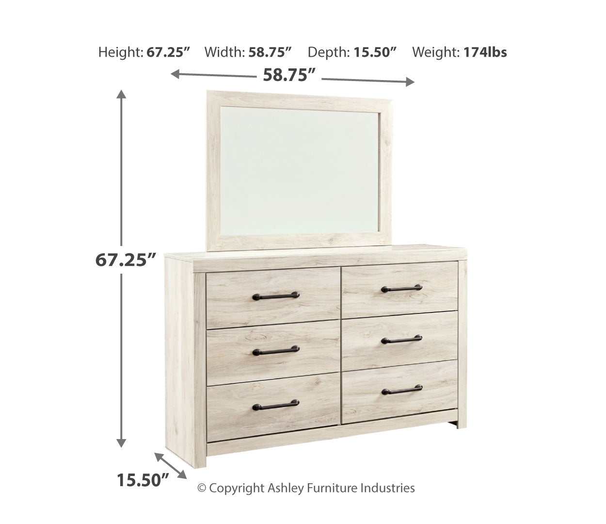 Cambeck Whitewash Dresser & Mirror (Online Special Price) - Ornate Home