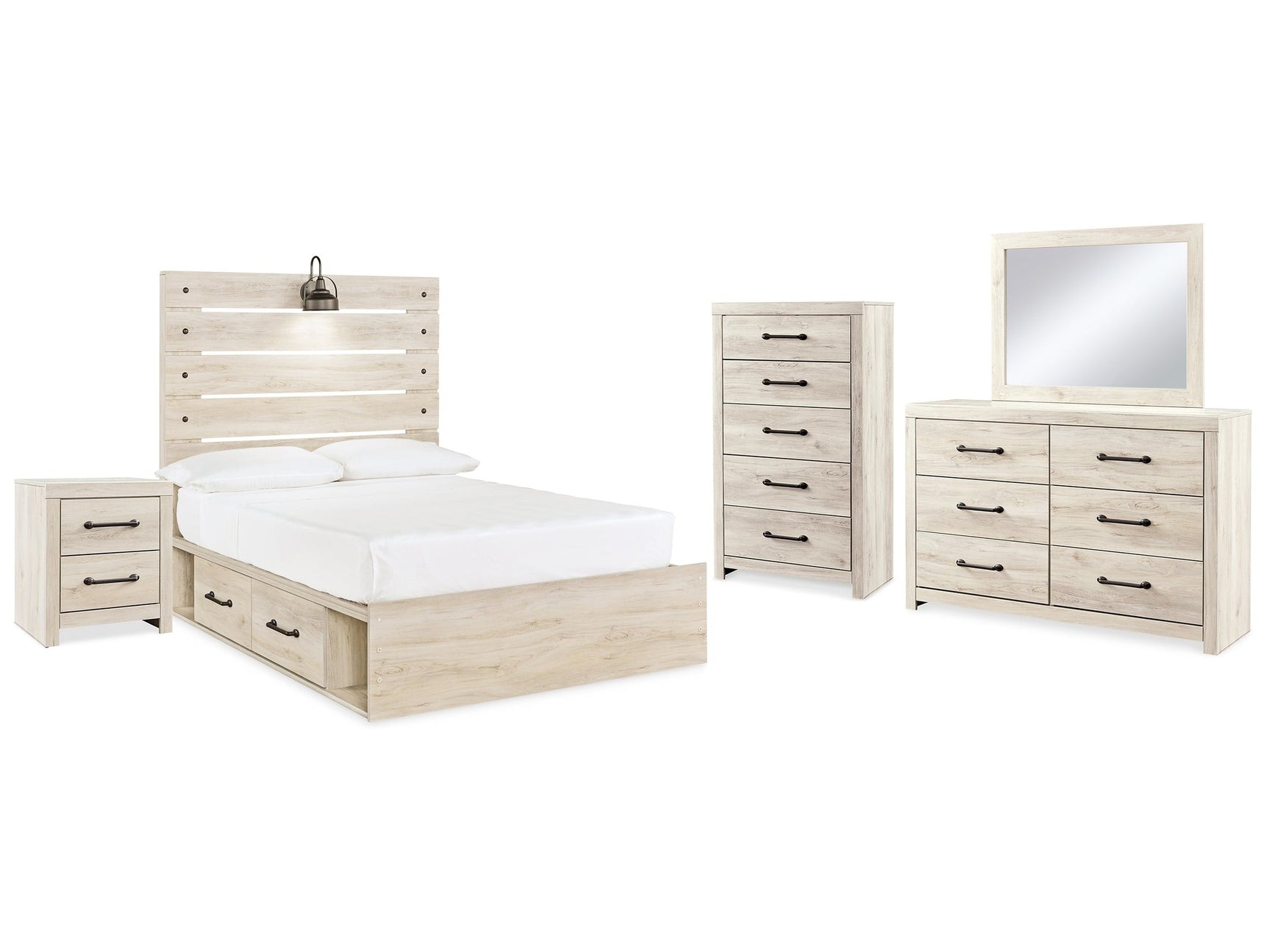 Cambeck Whitewash Full Panel Bed, Dresser, Chest and Nightstand (Online Special Price) - Ornate Home