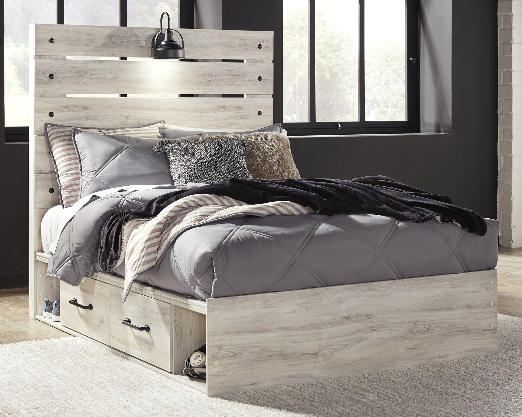 Cambeck Whitewash Full Panel Bed, Dresser, Chest and Nightstand (Online Special Price) - Ornate Home