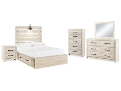 Cambeck Whitewash Full Panel Bed, Dresser, Chest and Nightstand - Ornate Home