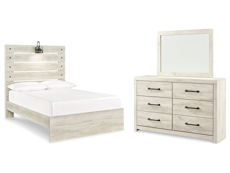 Cambeck Whitewash Full Panel Bed, Dresser and Mirror - Ornate Home