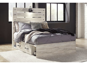 Cambeck Whitewash Full Panel Bed w/ 2 Storage Drawers (Online Special Price) - Ornate Home