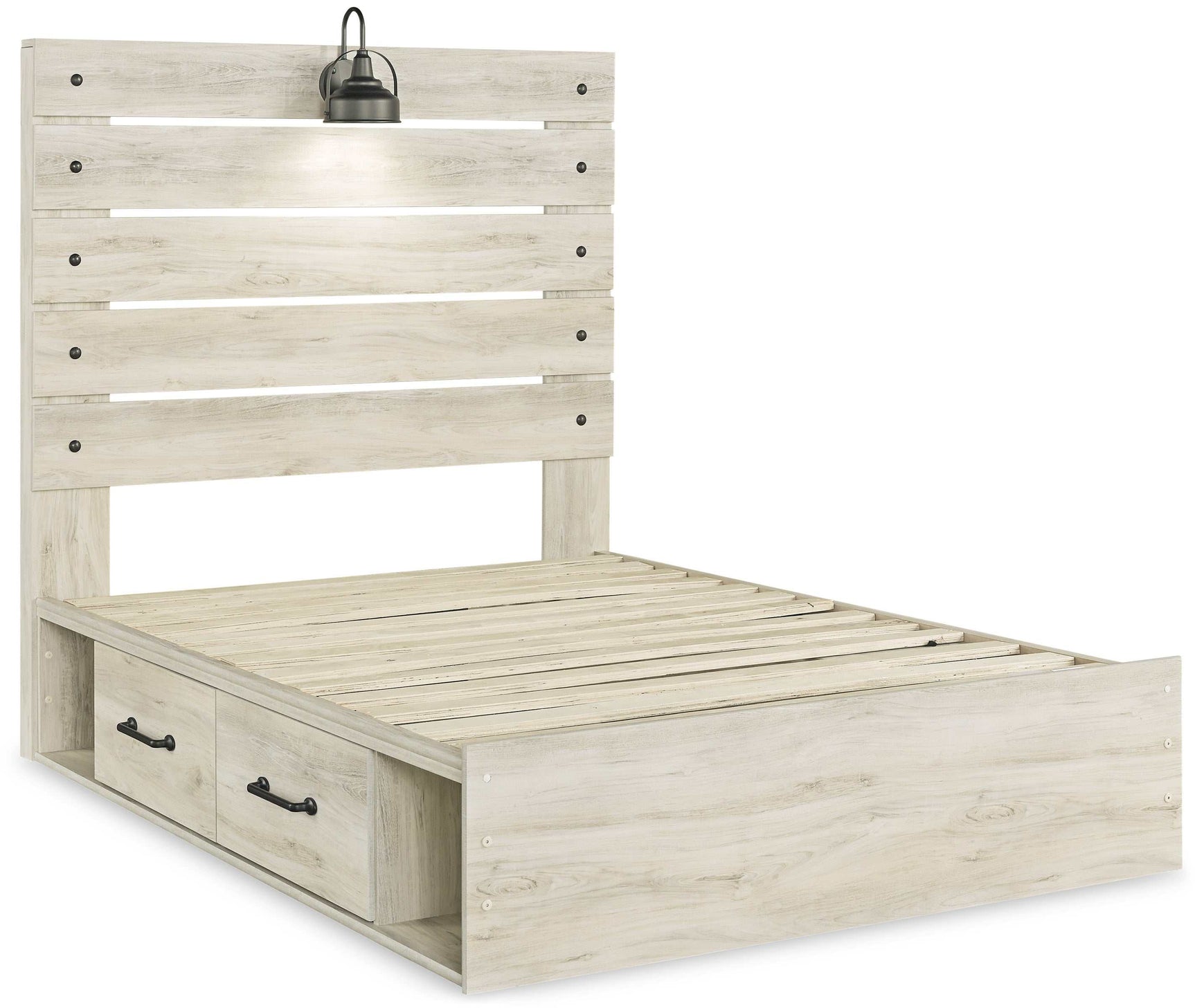 Cambeck Whitewash Full Panel Bed w/ 4 Storage Drawers (Online Special Price) - Ornate Home