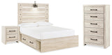 Cambeck Whitewash Full Panel Bed with Storage, Chest and Nightstand - Ornate Home
