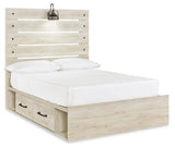 Cambeck Whitewash Full Panel Bed with Storage, Chest and Nightstand - Ornate Home