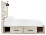 Cambeck Whitewash Full Panel Bed with Storage, Chest and Nightstand - Ornate Home