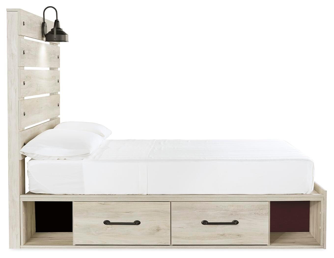 Cambeck Whitewash Full Panel Bed with Storage, Chest and Nightstand - Ornate Home
