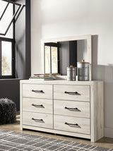 Cambeck Whitewash Full Panel Bedroom Set with Dresser, Mirror, Chest and 2 Nightstands - Ornate Home