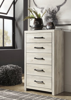 Cambeck Whitewash Full Panel Bedroom Set with Dresser, Mirror, Chest and 2 Nightstands - Ornate Home